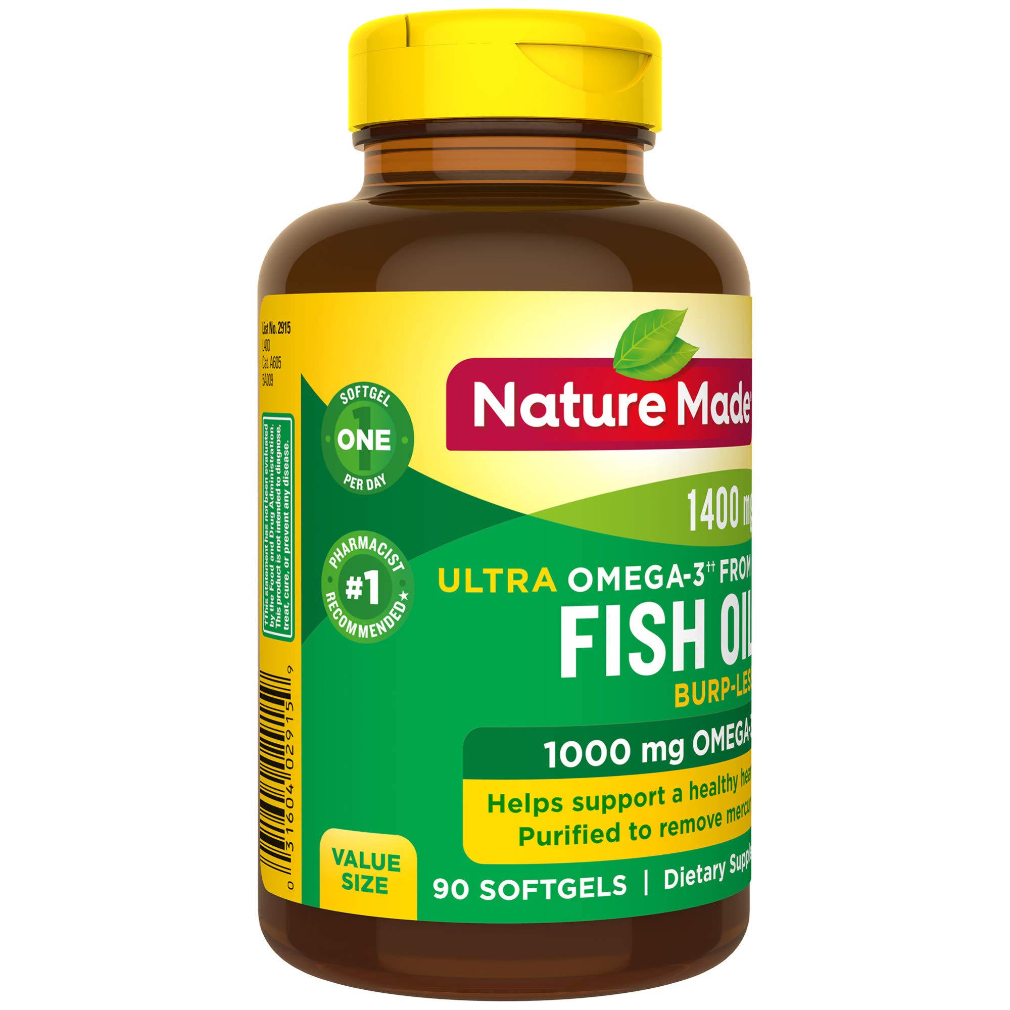 Nature Made BurpLess Ultra Omega3†† from Fish Oil 1400 mg Softgels