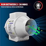 Fantronix 100 mm Inline Bathroom Extractor Fan Run-On Timer Quiet view 2