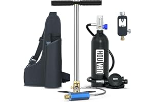 HOUVAN H400 Mini Scuba Tank 1.0L Scuba Tank Up to 20 Minutes Underwater Breathing Portable Diving Tank with On-Off Valve Reusable Pony Bottle for Underwater Exploration Emergency/Recreation