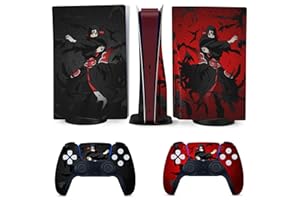 PlayStation 5 Controller Wrap - Black and Red PS5 Controller Skin Vinyl Sticker - PS5 Skins and Decals Video Game Console Acc