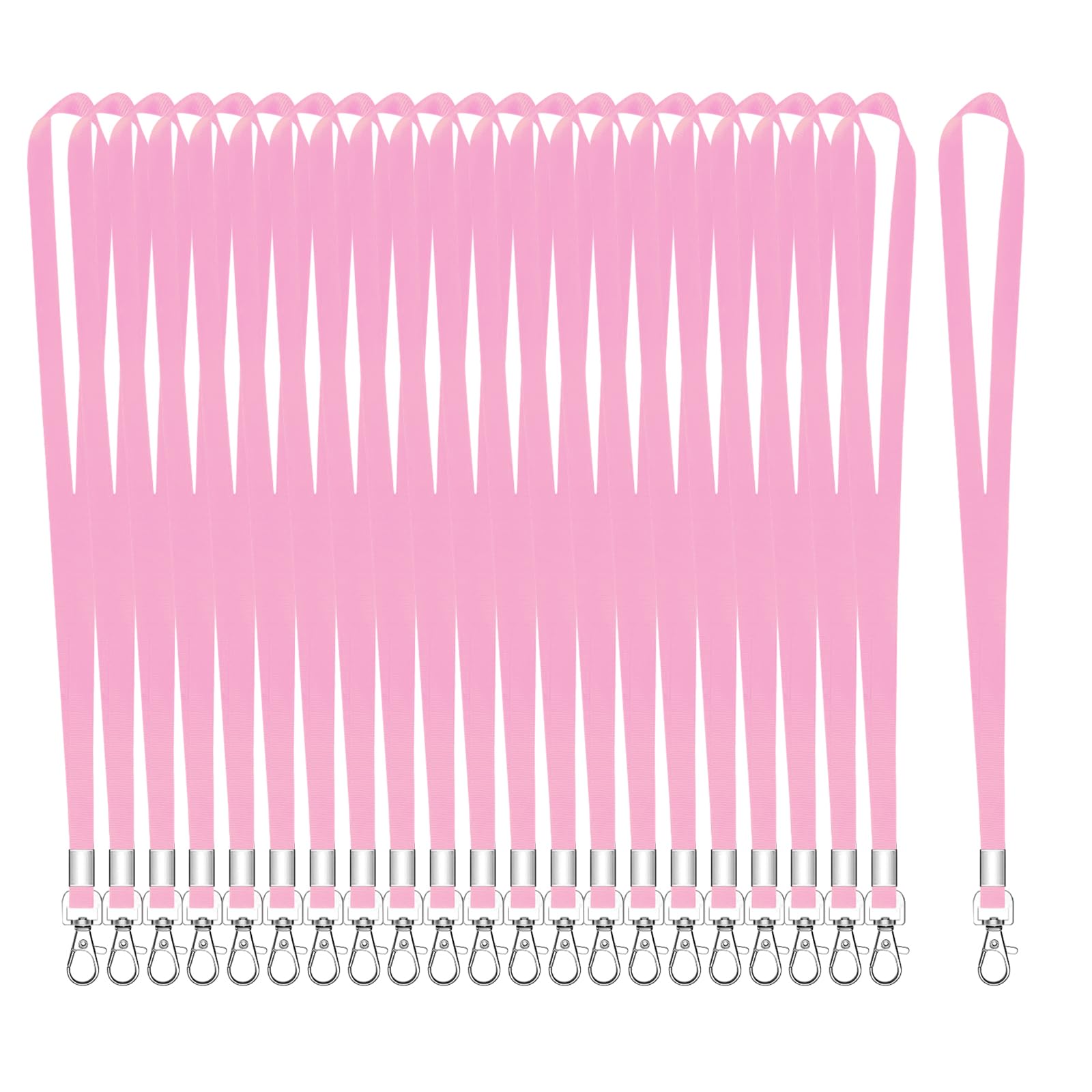 XHDA 100PCS Pink Lanyards for Neck, Lanyards for ID Badge, Lanyard with Metal Swivel Hook for ID Card Badge Holder
