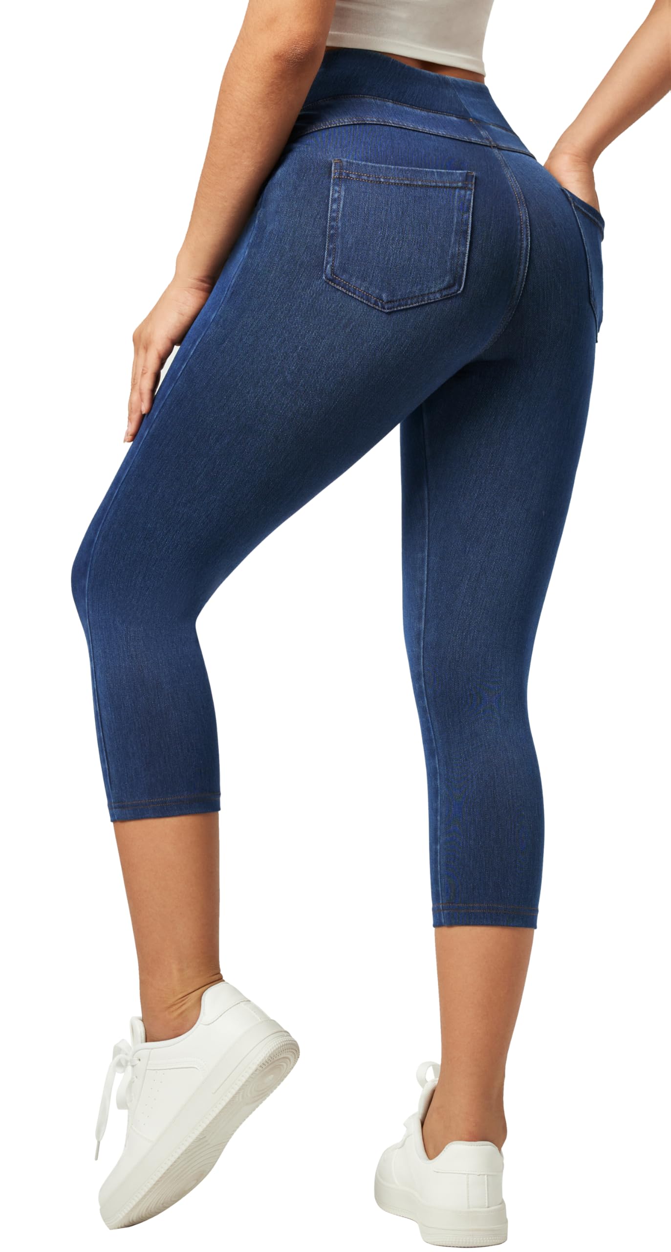 IUGA Jeggings for Women Pull On Capri Jeans Stretchy Jean Capris High ...