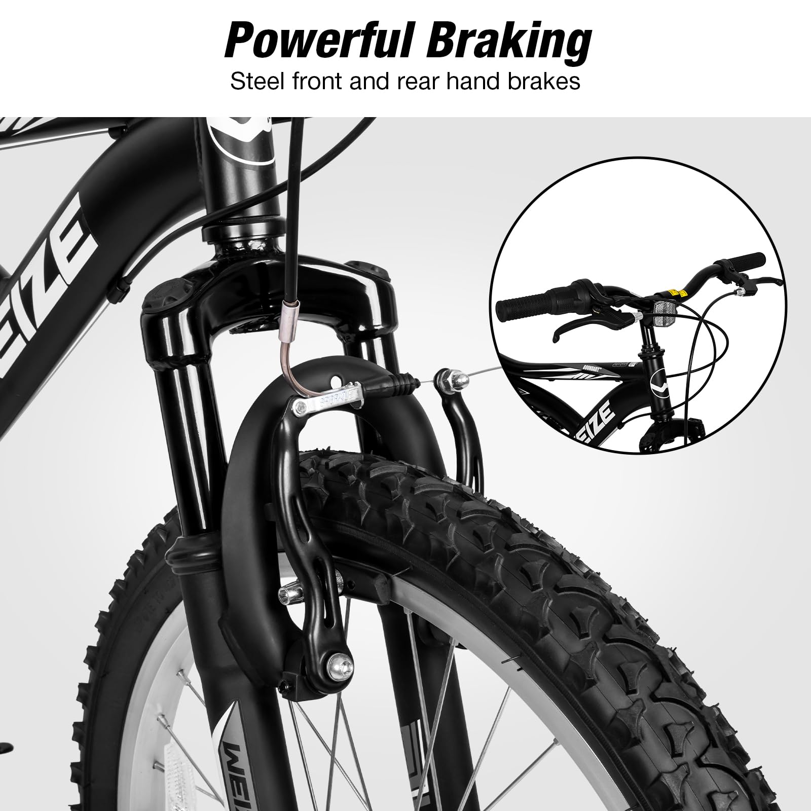 WEIZE Kids Mountain Bike, 20 24 inch Kids' Bicycles for 6-14 Years Old Boys Girls with Dual Full Suspension, 6 Speeds Drivetrain, High-Carbon Steel Frame, Ideal for Young Riders and Adventurers