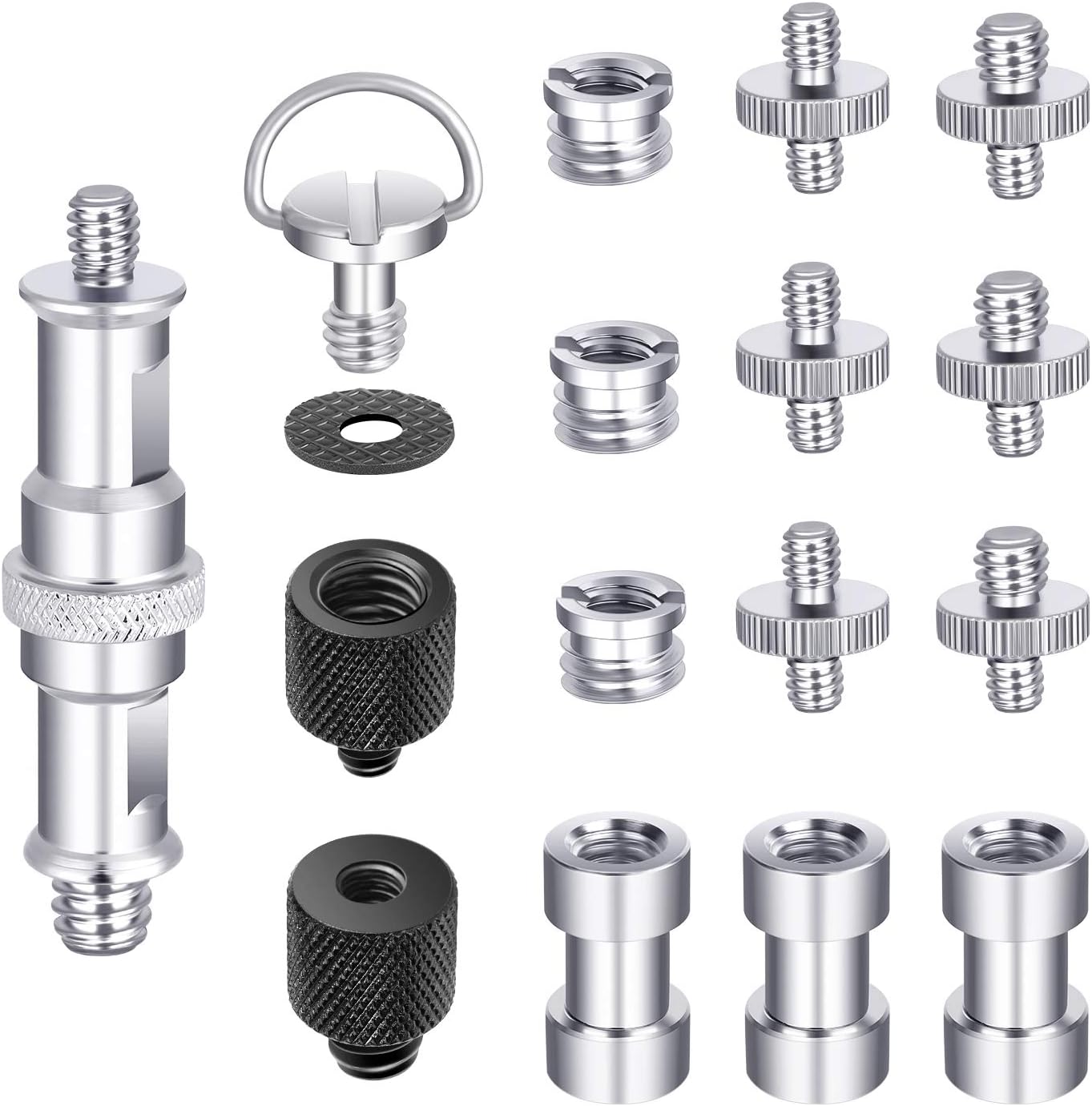 Neewer Camera Screw Kit, 16 Pieces Tripod Adapter Converter Spigot Mount Pack (1/4" to 3/8"