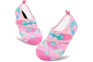 VIFUUR Kids Water Shoes Boys Girls Barefoot Water Sports Socks Hook&Loop Beach Shoes Quick Dry Aqua Socks Swim Walking Outdoor Sports for Toddler