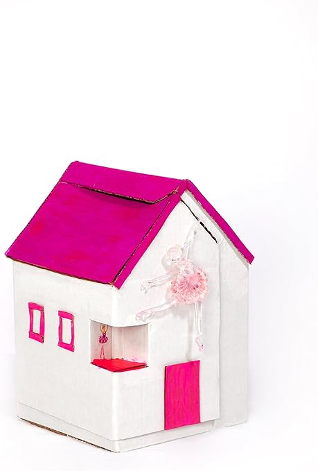 Amazon Diy人形家do It Yourself段ボールアセンブリデザインペイントand Playドールハウスキット Lets子供想像ペイントand Decorate Themselves Familyアクティビティ監督 インドア学習のガールズ ハウス おもちゃ