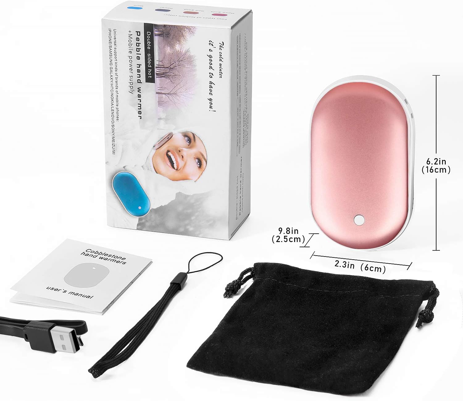 JUANANIUG Hand Warmers Rechargeable, 5200mAh Electric Portable Pocket Hand Warmer/Power Bank, Great for Outdoor Sports, Hunting,Camping, Hiking, Golf, Warm Gifts for Women, Men Winter Gifts(Pink): Sports & Outdoors