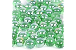 DomeStar 1LB Glass Marbles, Marbles Bulk 0.63 Inch Vase Fillers Green Glass Beads for Fish Tank Home Decor