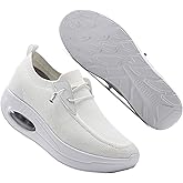 AUUGK Women's Orthopedic Slip-On Walking Shoes – Mesh Platform Sneakers with Rocker Bottom, Non-Slip Lightweight Loafers for Nurses & Standing Work