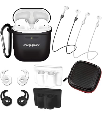Amazon.com: ChargeWorx 4-Piece AirPods Accessory Kit, Silicone