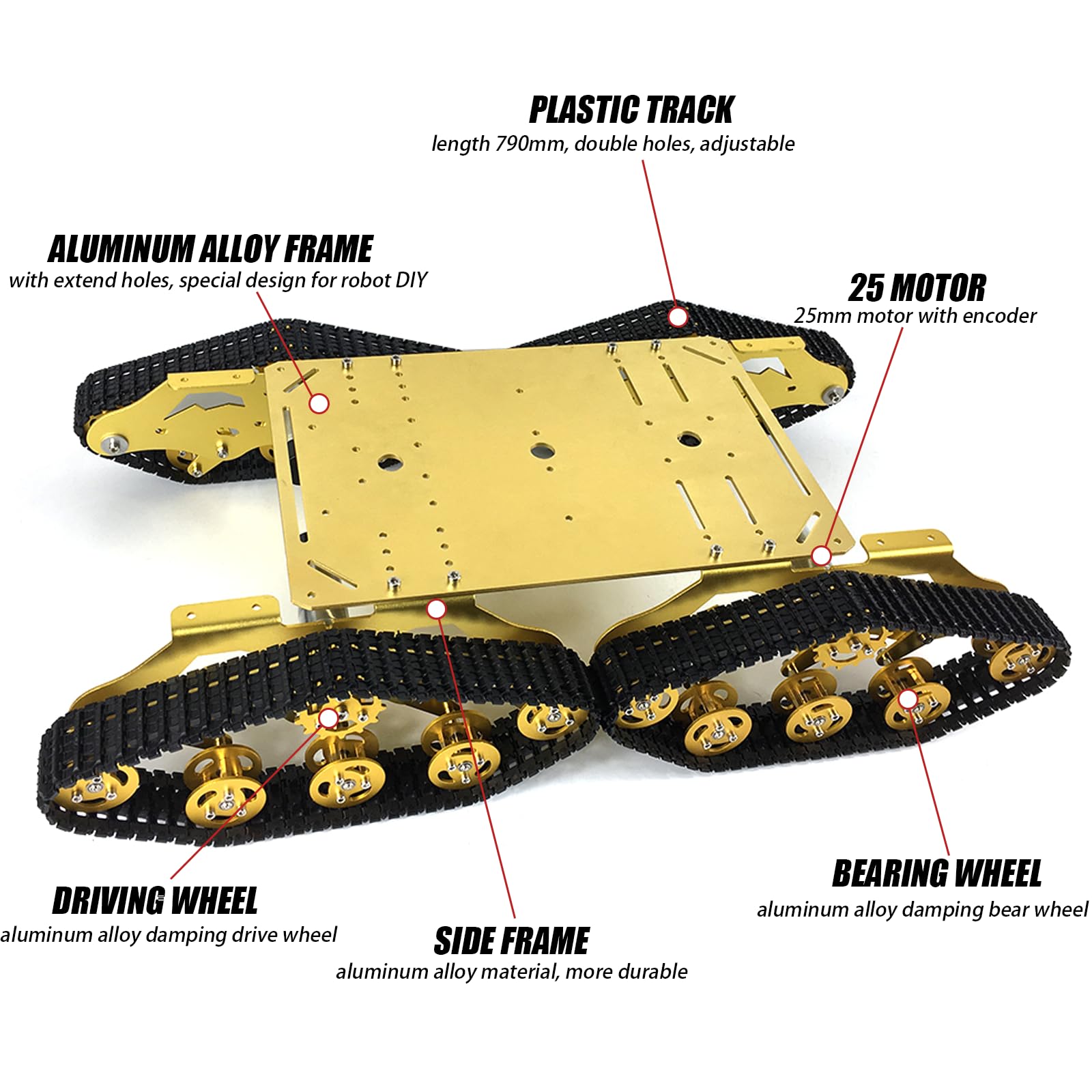 Mua Premium Remote Control Tank Car Chassis Kit with Encoder Motors ...