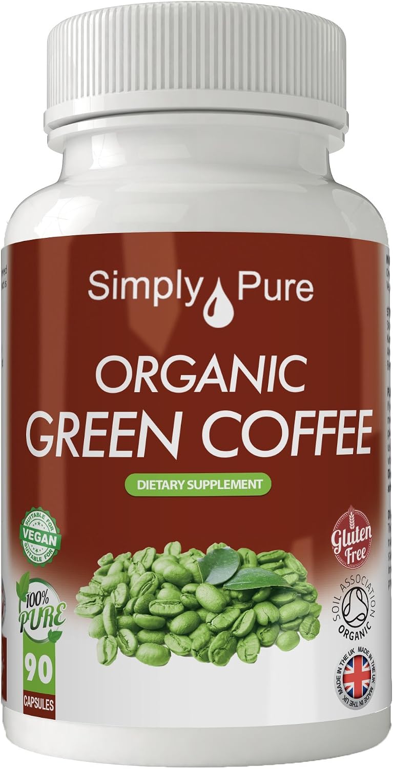 Simply Pure Organic Green Coffee for Heart Health & Metabolism, 90 count (Pack of 1)