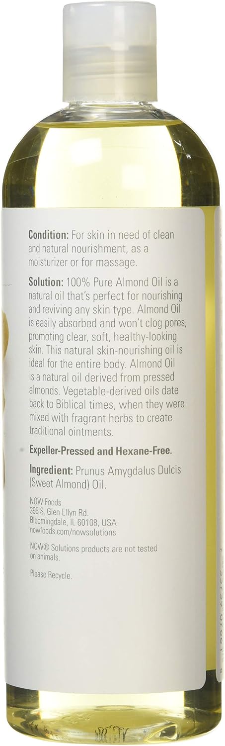 Now Food Almond Sweet, Expeller Pressed, 473 g, basic, 16 fl oz (pack of 1), No Color, 473 ml (Pack of 1) - Image 3
