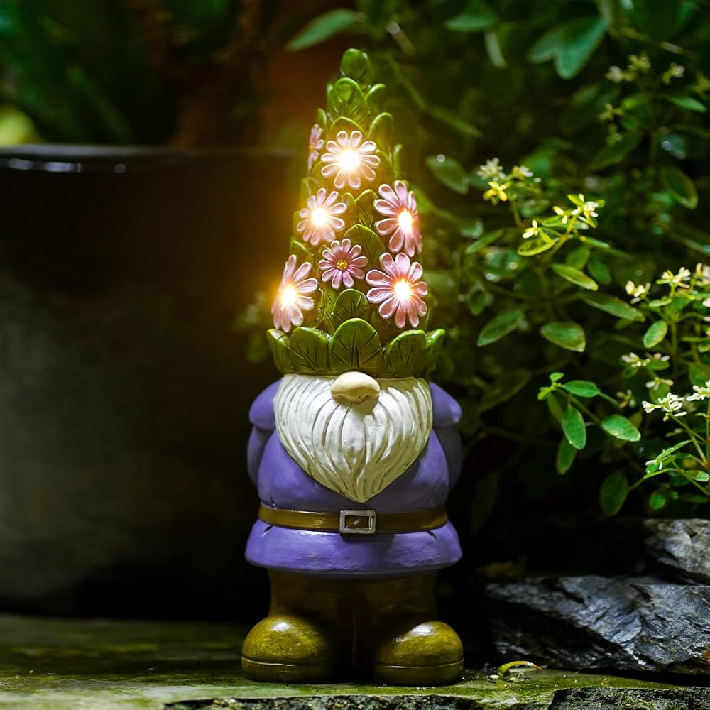 Goodeco Solar Garden Gnome Ornament 29CM LED Lights Outdoor Decor