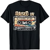 Raised ON Old School Hip HOP Tshirt Cassette Graffiti Rap T-Shirt