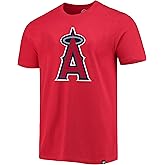 MLB Men's Imprint Match Team Color Primary Logo Word Mark T-Shirt (Los Angeles Angels Red, Medium)