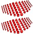 Speedway Motors Plastic AN Fitting Cap and Plug Kit, 144-Piece Set, Premium Red Plastic Seals Hoses and Blocks Out Dirt, Kit Contains Multiple AN Fitting Cap Sizes