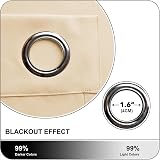 Aspire Homeware Blackout Curtains 66x72 Cream Eyelet Thermal Insulated view 6