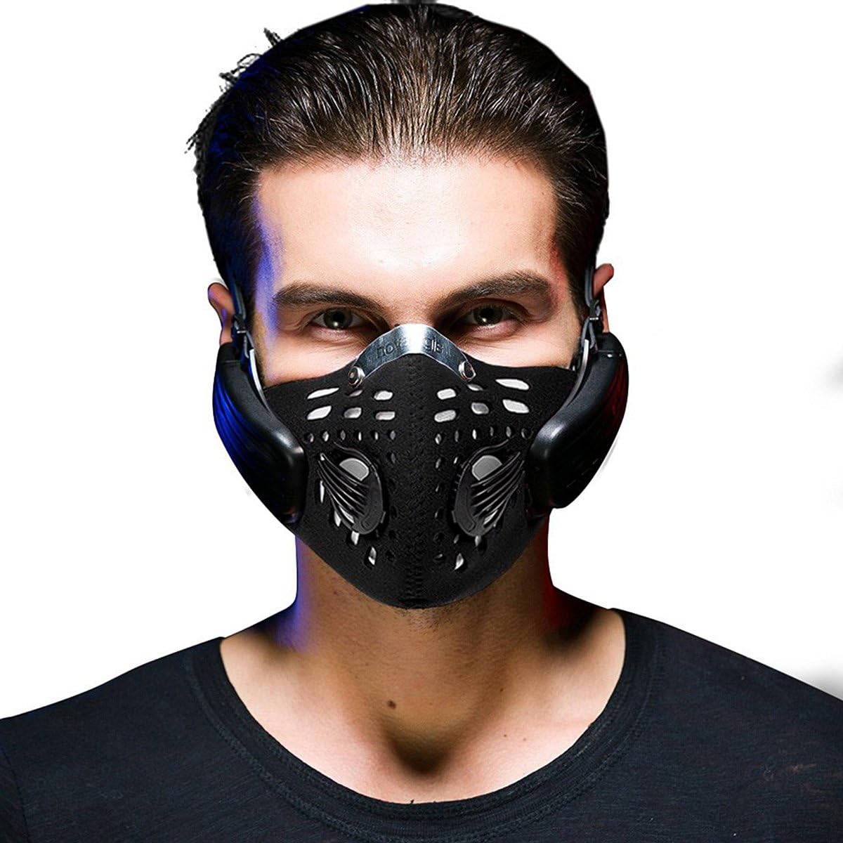 Aikes Wireless Anti Pollution Mask Rechargeable Bluetooth 4.0 Bone Conduction Headphone Sports Headphone with Built-in Microphone for Sports (Black)