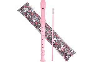 LIZIMANDU Recorder Instrument for Beginner Kids Adults,8-Hole Soprano Descant Recorder Music Flute with with Cleaning Rod & Leather Case For School Student Home Entertainment(2-Butterfly)