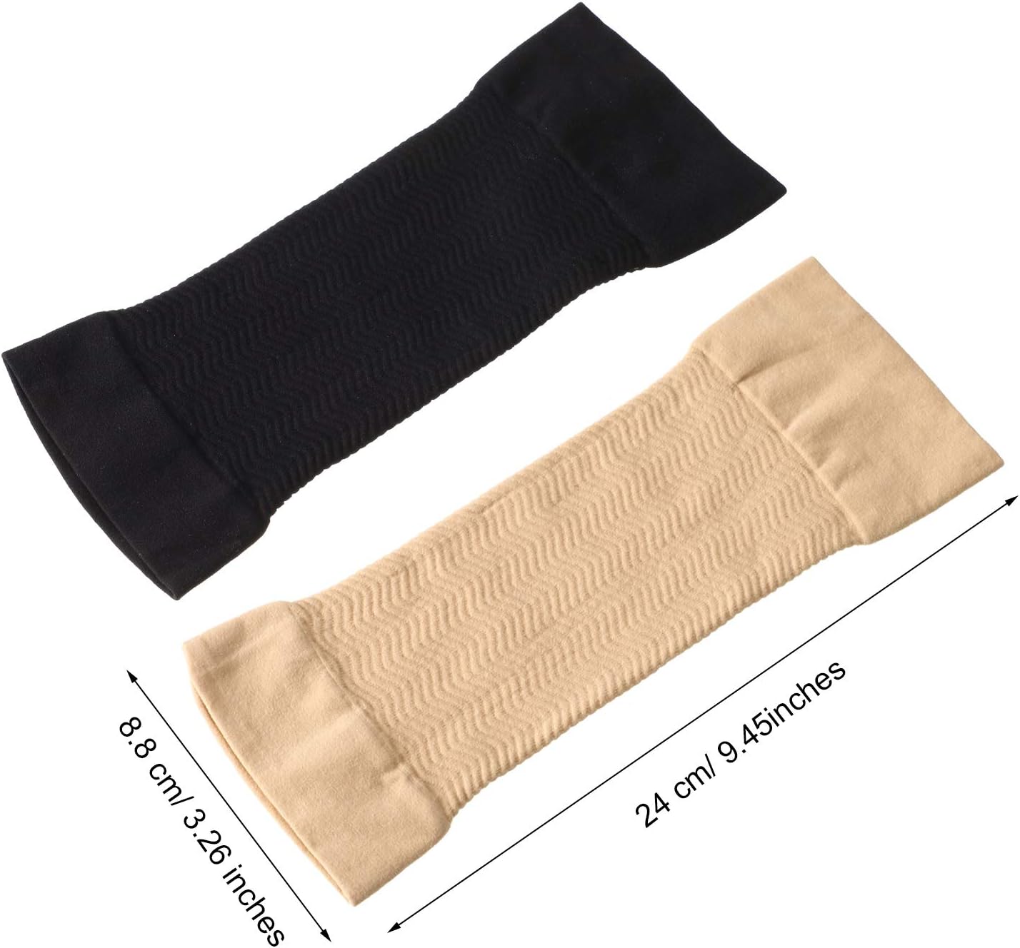 4 Pairs Slimming Arm Sleeves Arm Elastic Compression Arm Shapers Sport Fitness Arm Shapers for Women Girls Weight Loss (Black and Nude Color): Health & Personal Care