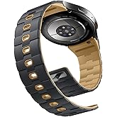 Bandletic No Gap Magnetic Band Compatible with Samsung Galaxy Watch 7 6 5 4 FE 40mm 44mm/for Galaxy Watch 6 4 Classic 43mm 47mm 42mm 46mm/Watch 5 Pro 45mm, 20mm Soft Silicone Watch Bands for Men Women