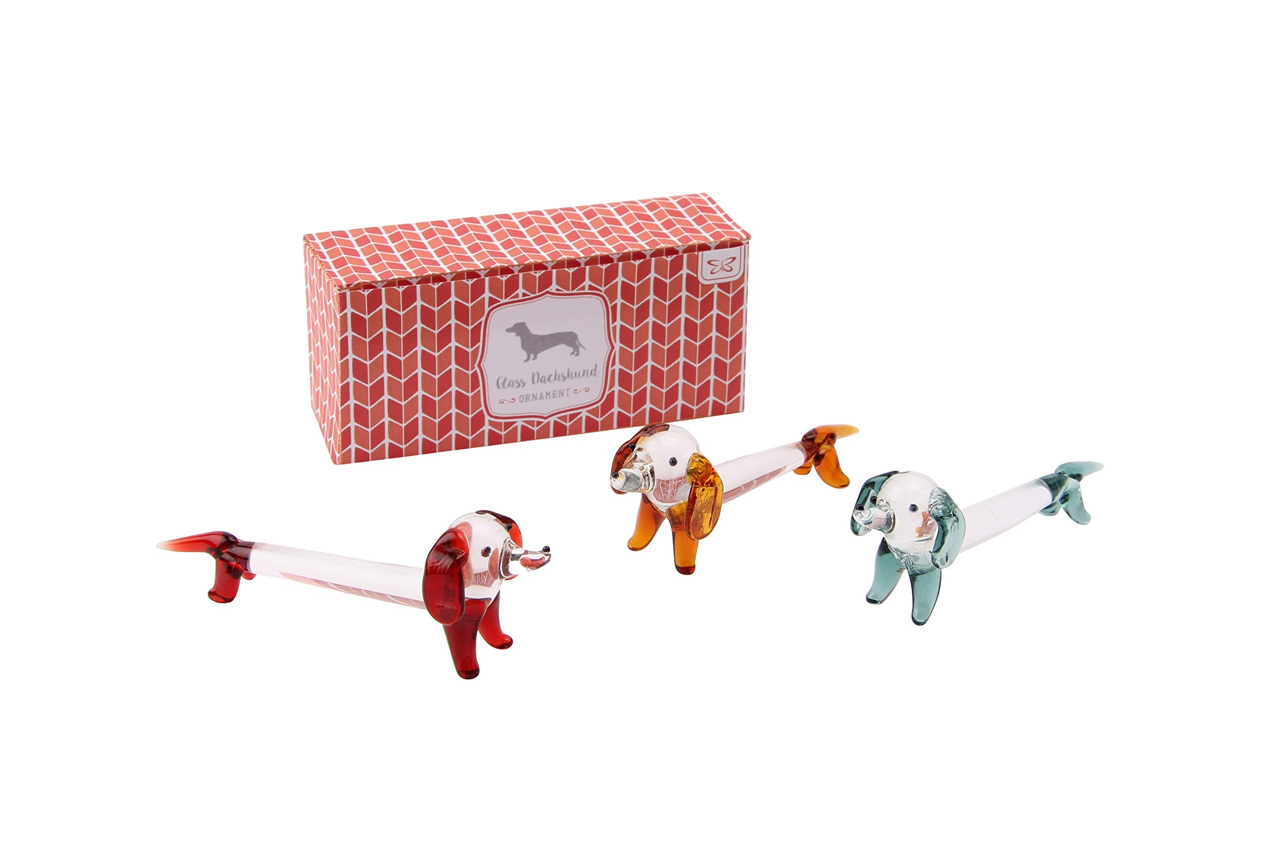 CGB Giftware | Glass Dachshund Sausage Dog in Gift Box | One Design To Be Chosen At Random | Only One Dog Will Be Supplied | Glass Animal GB02737