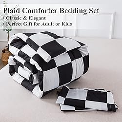Andency Black White Plaid Comforter