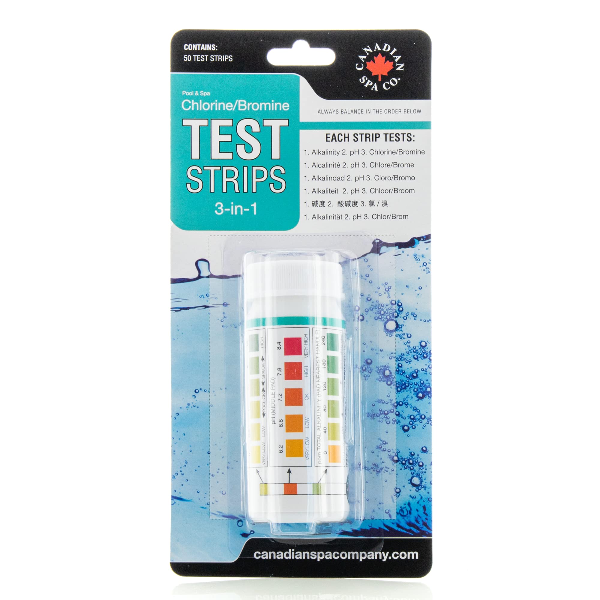 Canadian Spa Company Test Strips for Hot Tubs and Spas (50) Pk