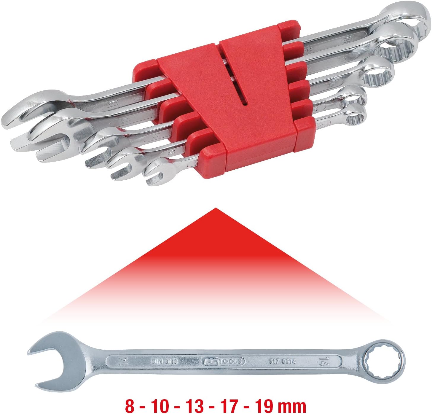 KS Tools 517.0045 Combination Wrench Set in Box (8 Pieces), Chrome - Image 3