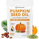 Pumpkin Seed Oil with Saw Palmetto Capsules | 3,000mg Per Serving, 300 Softgels | Cold Pressed, Pure Virgin Oil, Essential Fatty Acids & Phytosterols | For Hair, Urinary, Bladder & Prostate Health