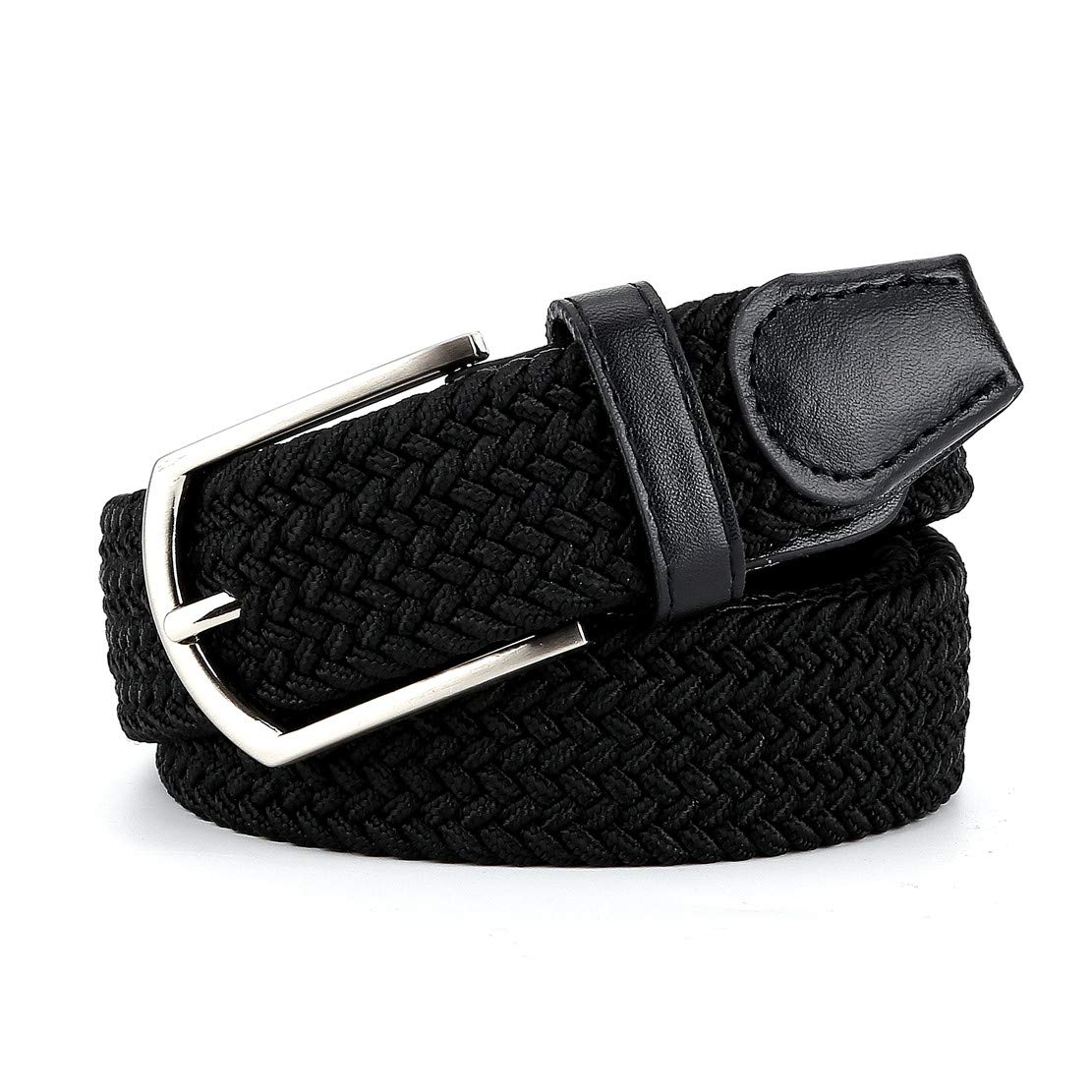 Braided Canvas Woven Elastic Stretch Belts for Men//Women//Junior with Multicolored
