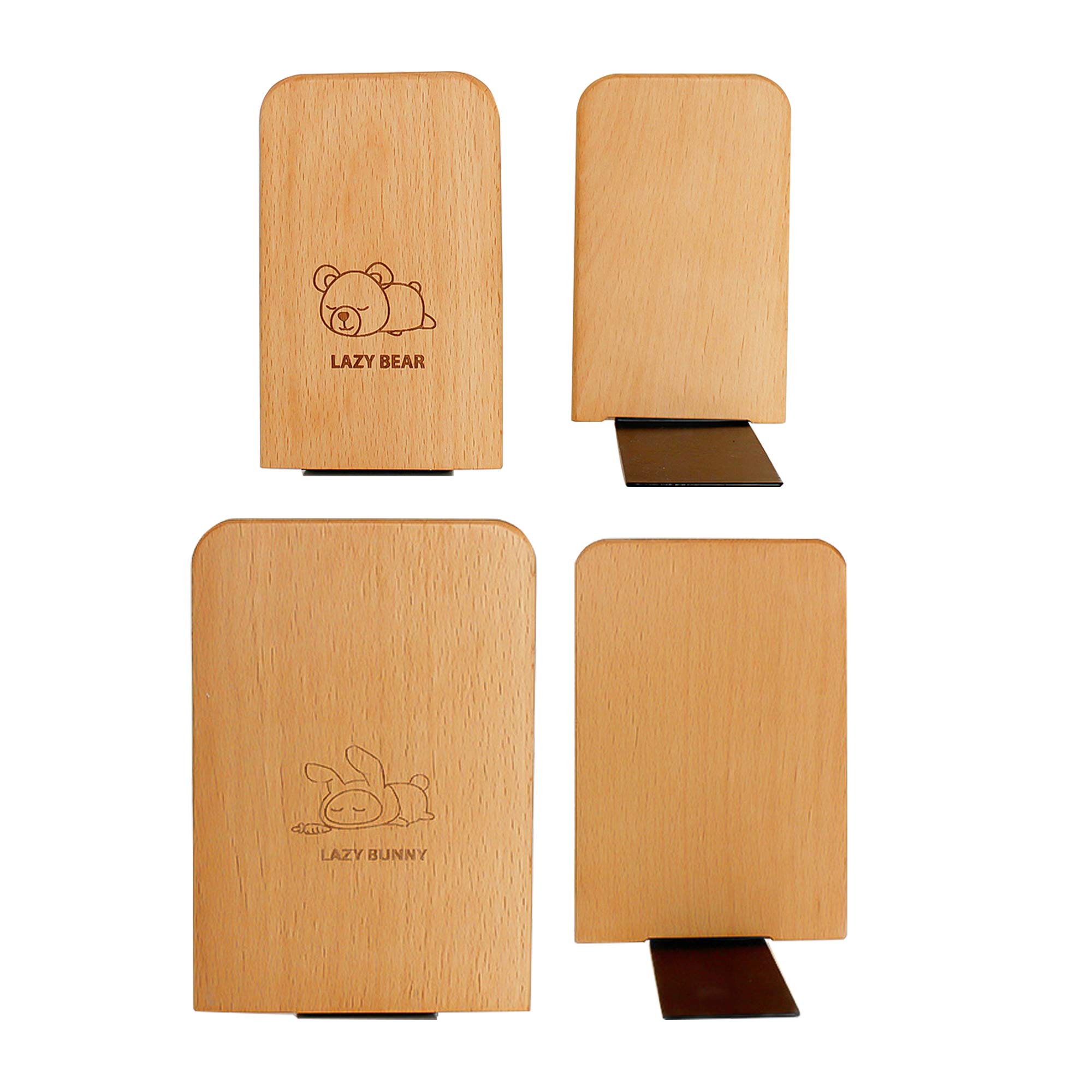 PD ZM168Wooden Bookends,Book Ends for Shelves for Home and Office,Lovely Book Stand,Book Stoppers Used for Books,CDs and Video Games