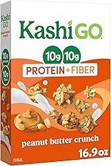 Kashi GO Protein Cereal, 10g Protein, 10g Fiber, Peanut Butter Crunch, 16.9oz Box (1 Box)