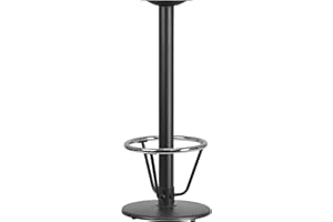 EMMA + OLIVER 18" Round Cast Iron Bar Table Base with Foot Ring