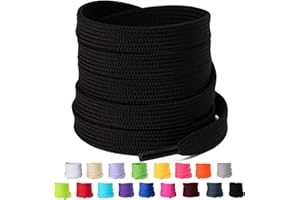 2 Pairs Flat Shoe Laces for Sneakers, 2/5" Wide Athletic Shoelaces in 17 Color