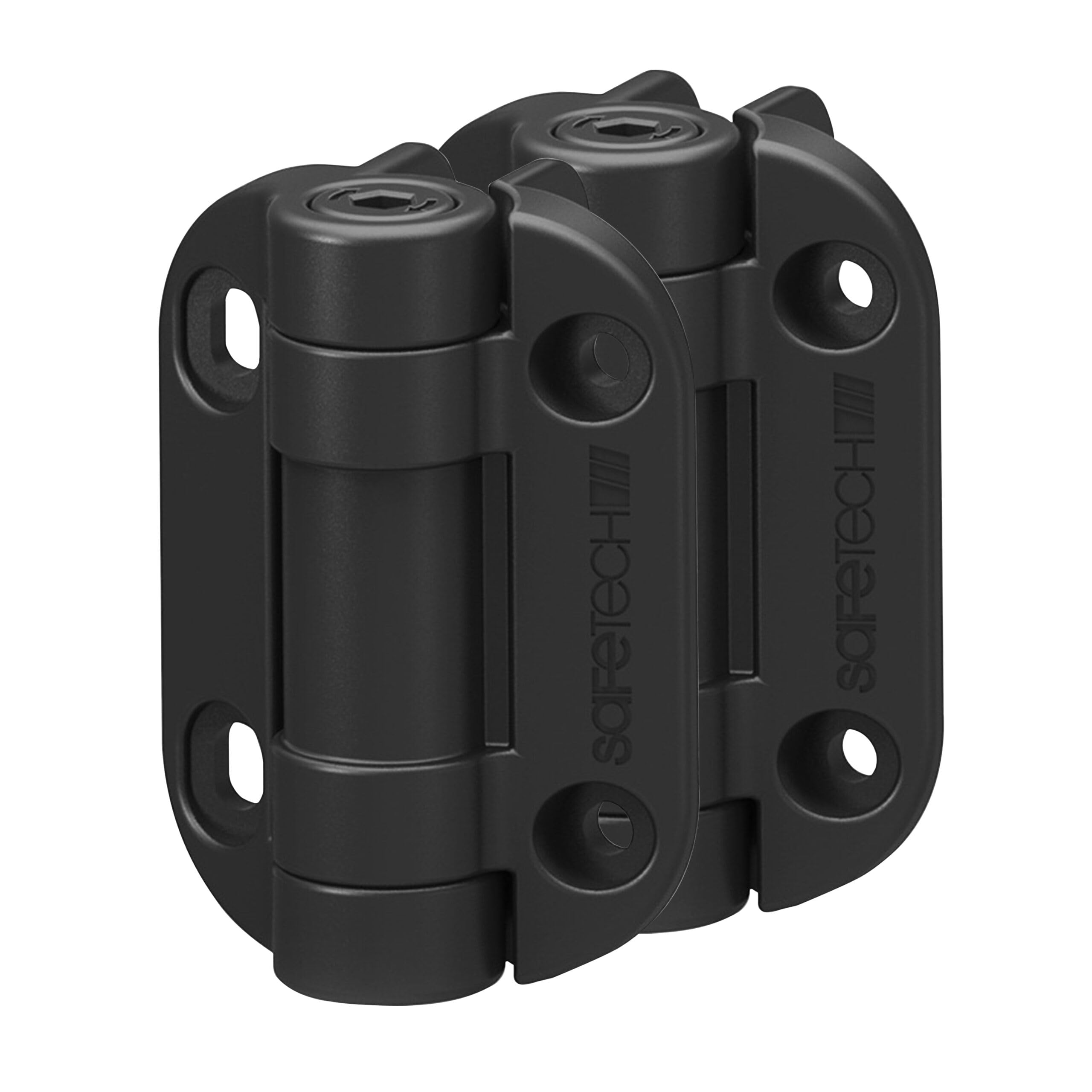 Safetech Hardware Self Closing Gate Hinges, Self-Aligning Pool & Outdoor Hinges Heavy Duty Adjustable Tension Gate Hinges for Any Square Post Metal, Wood & Vinyl Gates up to 40kgs (TopKlik SHG-90L)