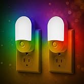 L LOHAS LED Night Light for Kids [2 Pack], 8-Color Changing Night Lights | Plug into Wall, RGB LED Nightlights, Nightlight with Light Sensor, Cute Night Light for Bathroom Decor, Children Room,Gift