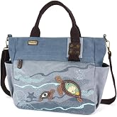 CHALA Canvas Print Pocket Tote Women Canvas Tote Bag/Shoulder Purse with Detachable Crossbody Strap
