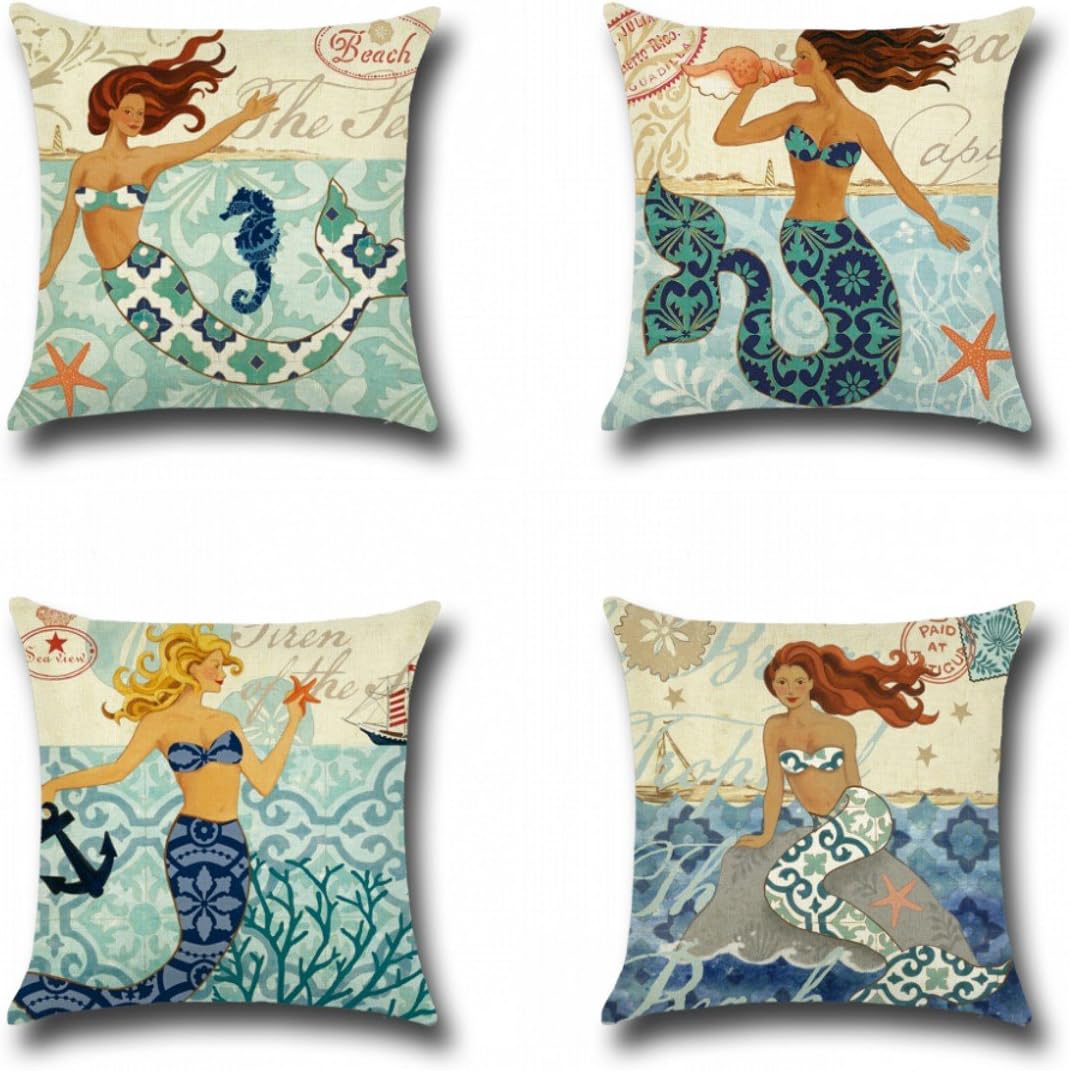 DTG Electronics Square Decorative Cushion Throw Pillow Case - Indoors or Outdoors Cushion Cases, 18" x 18"