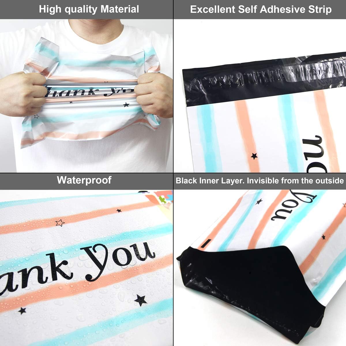 Thank You Shipping Bags Poly Mailer Bag Plastic Mailing Bag 100 Packs 10 X 13 Self Seal Adhesive for Business : Office Products