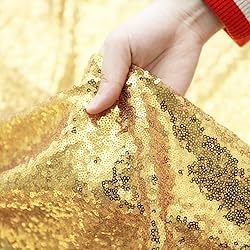 PartyDelight Gold 2FT X 8FT Sparkly Sequin Backdrop