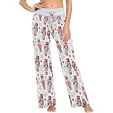 JHKKU Women's Pajama Lounge Pants Casual ​Drawstring Loose Sleepwear Cozy Stretch Pants Wide Leg