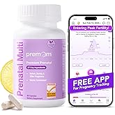 Premom Prenatal Vitamins for Women - Conception for Her Multivitamin: 27 Nutrients, Includes 680mcg Methyl Folate + Choline + Iron, Traceable Ingredient, Fertility Supplements for Women -30 Day Supply