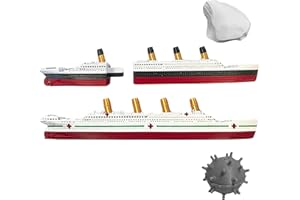 SANDS ORIGINAL PRODUCTS 2 pk Split In Half Titanic & Britannic Bath Boat And Pool Toy,Break In Half RMS Titanic Toys For Kids, Historically Accurate Breakable Titanic Toy, Titanic Ship, Titanic Cake Topper, Titanic Figurine