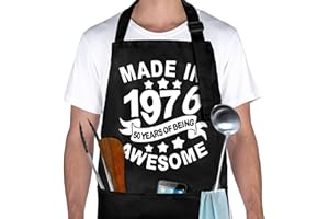 Birthday Gifts For Men Women, Adjustable Black Apron With 3 Pockets, Happy Birthday Gift Ideas, Waterproof Funny Apron