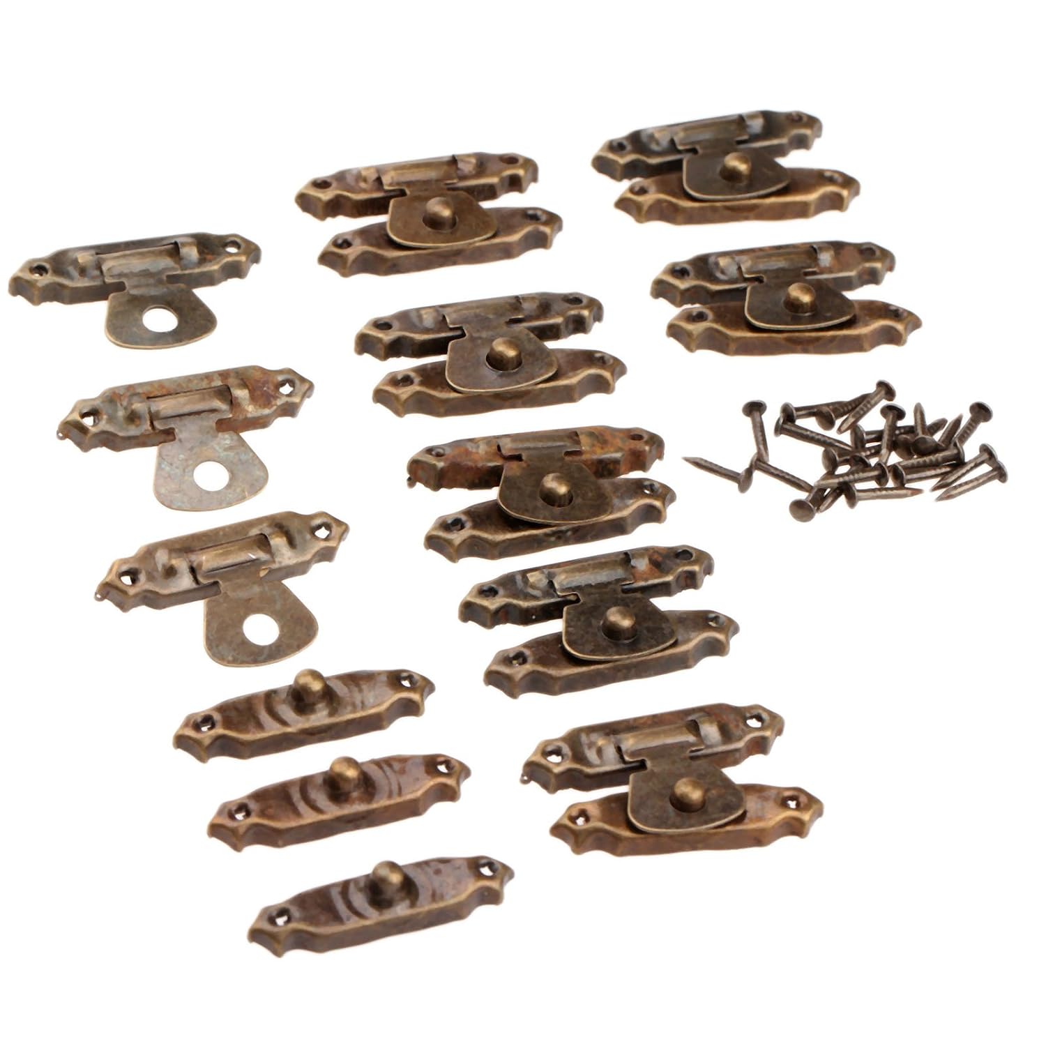 Moraillon Vintage En Alliage Zinc - Loquet Décoratif Pour Meuble, Boîte Ou Armoire - 5 Tailles - Couleur Bronze