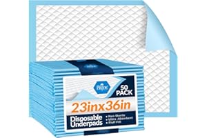 MED PRIDE Disposable Chux Pads 23in X 36in, Super Absorbent Bed Pads for Incontinence, Underpads for Adults, Kids, Pets (50 Count (Pack of 1) Blue/White)
