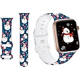 Holidays Watch Band Compatible with Apple Watch 38mm 40mm 41mm 42mm 44mm 45mm 46mm 49mm for Women Men,Christmas Halloween iWatch Bands Soft Silicone Sport Strap for iWatch Ultra SE & Series 10/9/8/7/6/5/4/3/2/1