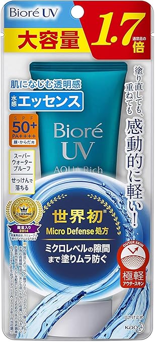 Amazon Com Large Capacity Biore Uv Aqua Rich Watery 85 G 1 7 Times The Normal Product Sunscreen Spf 50 Pa Beauty